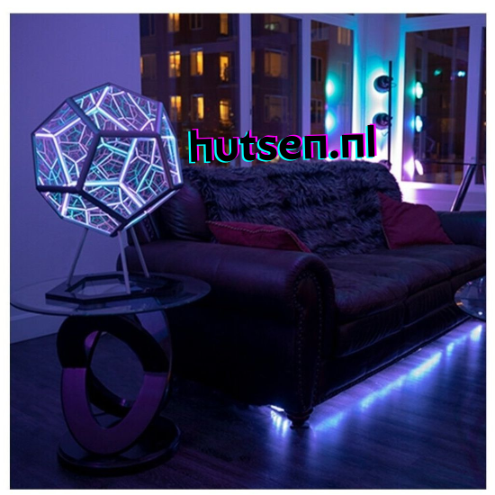 InfinityLoom Dodekaeder Farbkunstlicht | Unendliches LED-Stimmungslicht | Modernes Design | Dekorativ