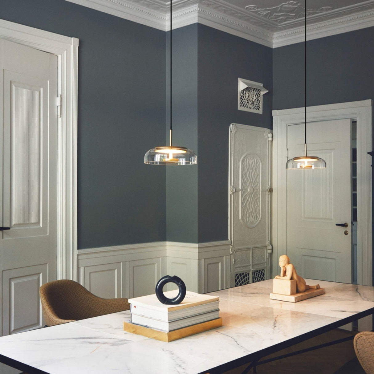 LunaVibe Messing Pendelleuchte | Moderne Hängelampe | Dimmbares Licht | Zeitloses Design