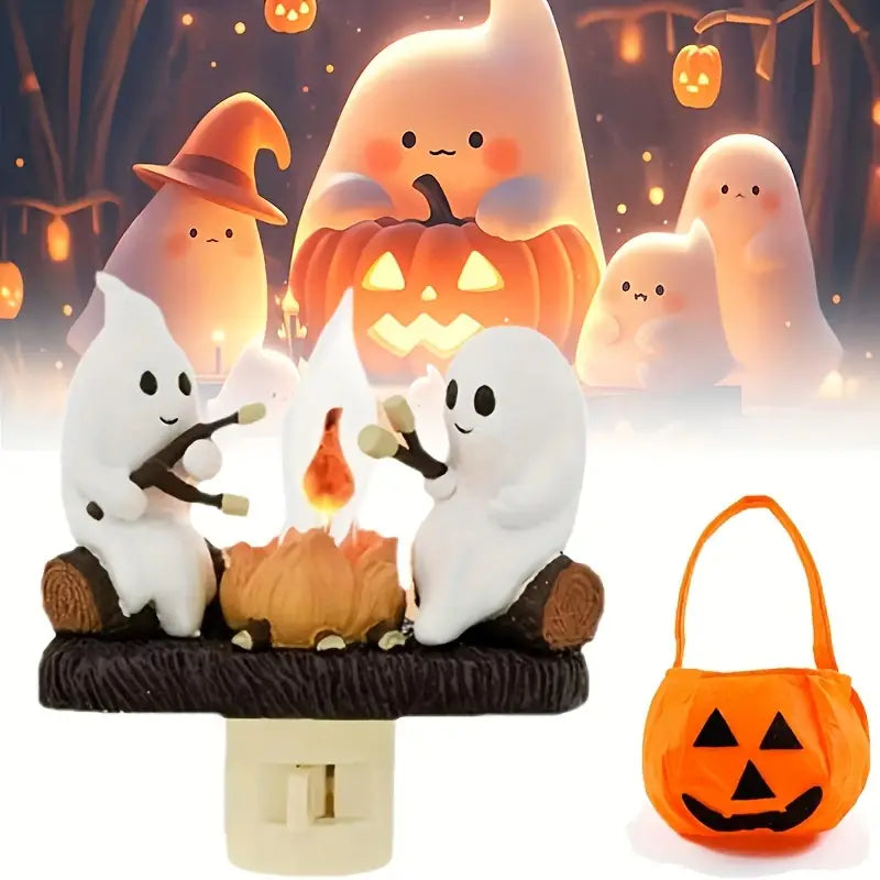 GhostlyGlow Halloween Nachtlicht | Gruselige LED-Lampe | Stimmungsvoller Halloween Deko für Zuhause