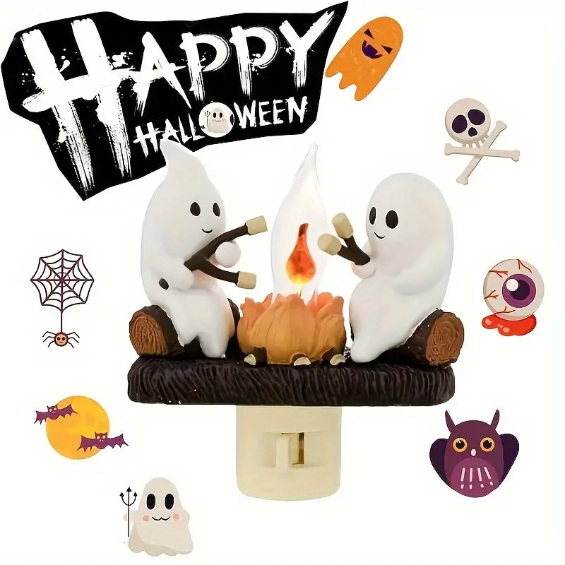 GhostlyGlow Halloween Nachtlicht | Gruselige LED-Lampe | Stimmungsvoller Halloween Deko für Zuhause
