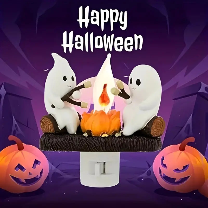GhostlyGlow Halloween Nachtlicht | Gruselige LED-Lampe | Stimmungsvoller Halloween Deko für Zuhause