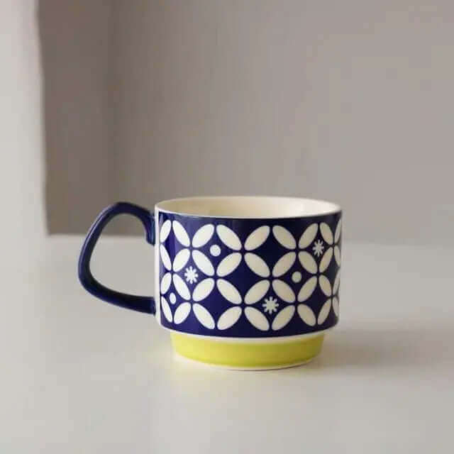 CeramiRetro Cerami Kaffeetassen – Vintage-Design | Hochwertige Keramik | 8 elegante Muster | Stilvolle Geschenkidee