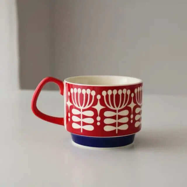 CeramiRetro Cerami Kaffeetassen – Vintage-Design | Hochwertige Keramik | 8 elegante Muster | Stilvolle Geschenkidee