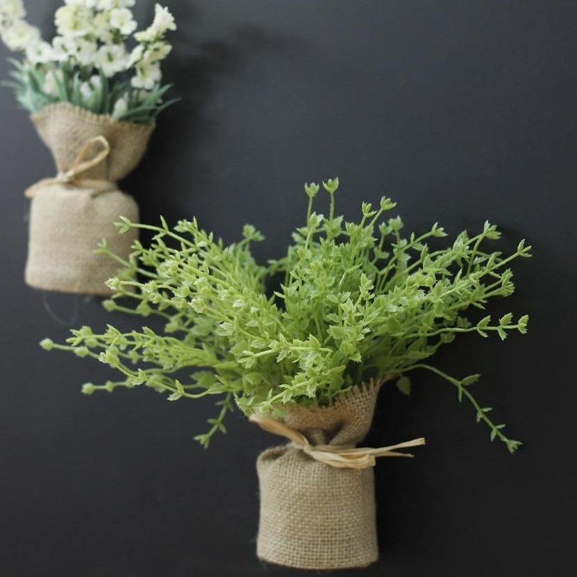 MagnaBloom Kompakte Magnetpflanzen | Dekorative Kunstpflanzen | Weiß, Lavendel & Foliage | Wand- und Kühlschrankdeko