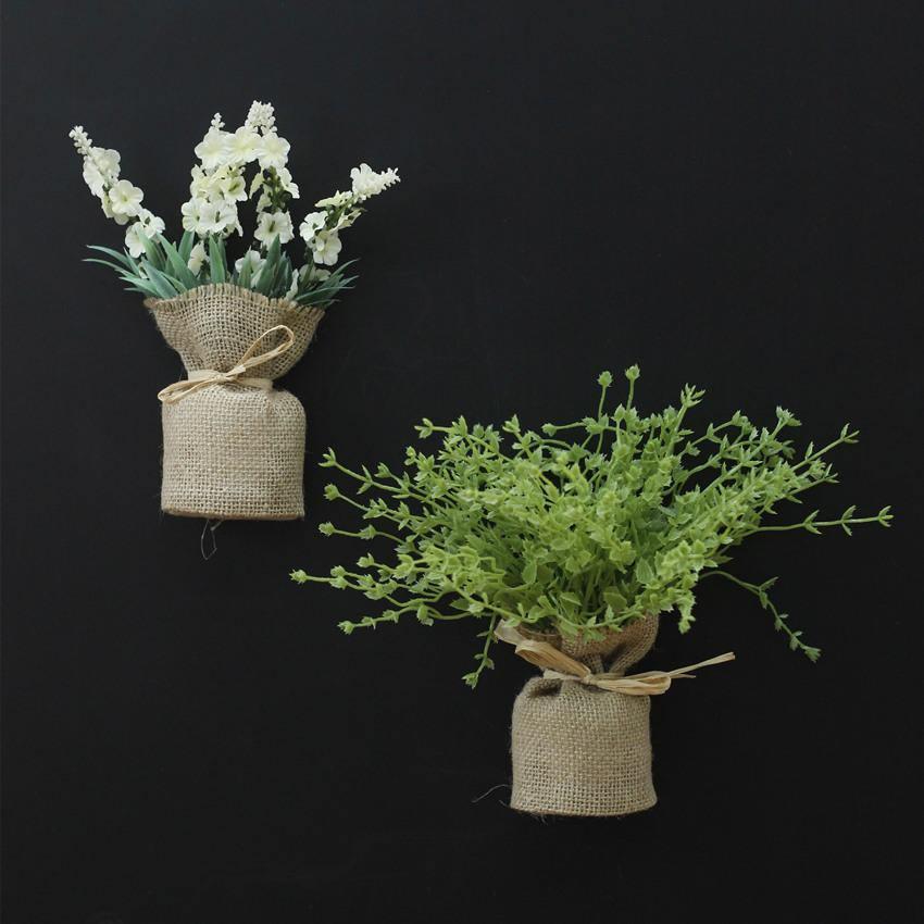 MagnaBloom Kompakte Magnetpflanzen | Dekorative Kunstpflanzen | Weiß, Lavendel & Foliage | Wand- und Kühlschrankdeko