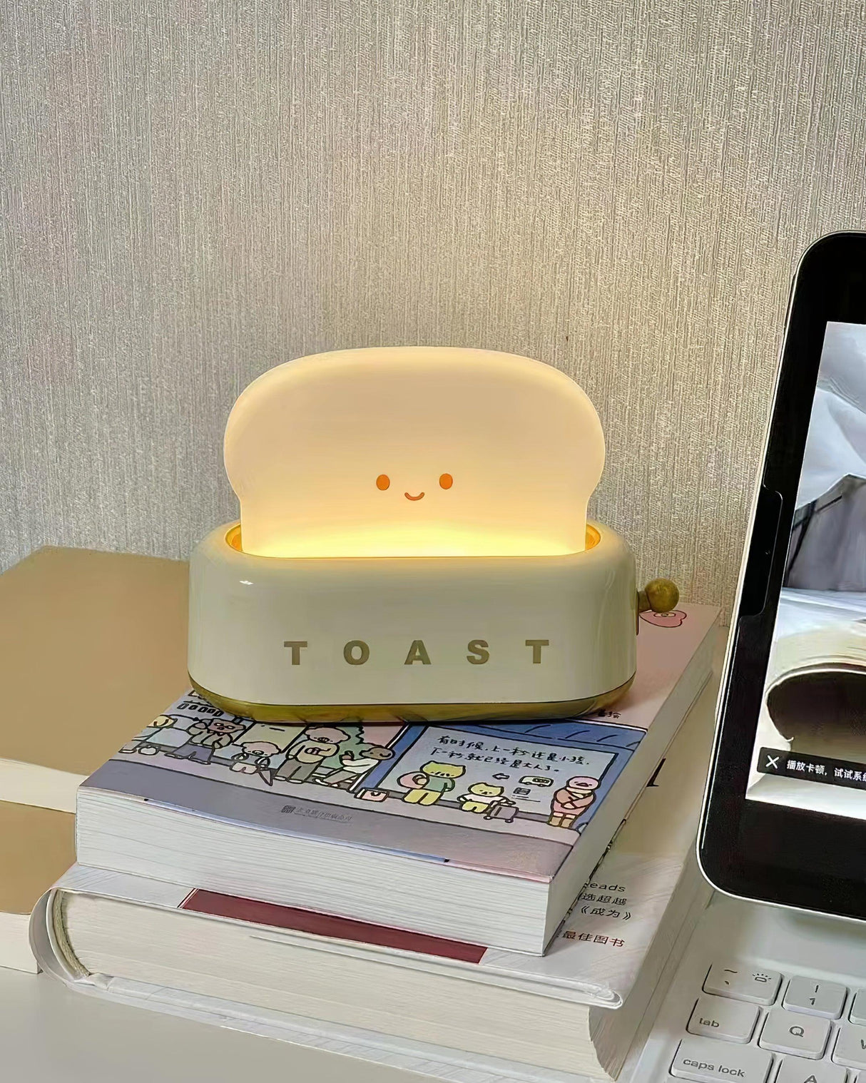 ToastaLux Toaster Design LED Tischlampe | Kabellos | Eingebaute Batterie | Perfekte Deko