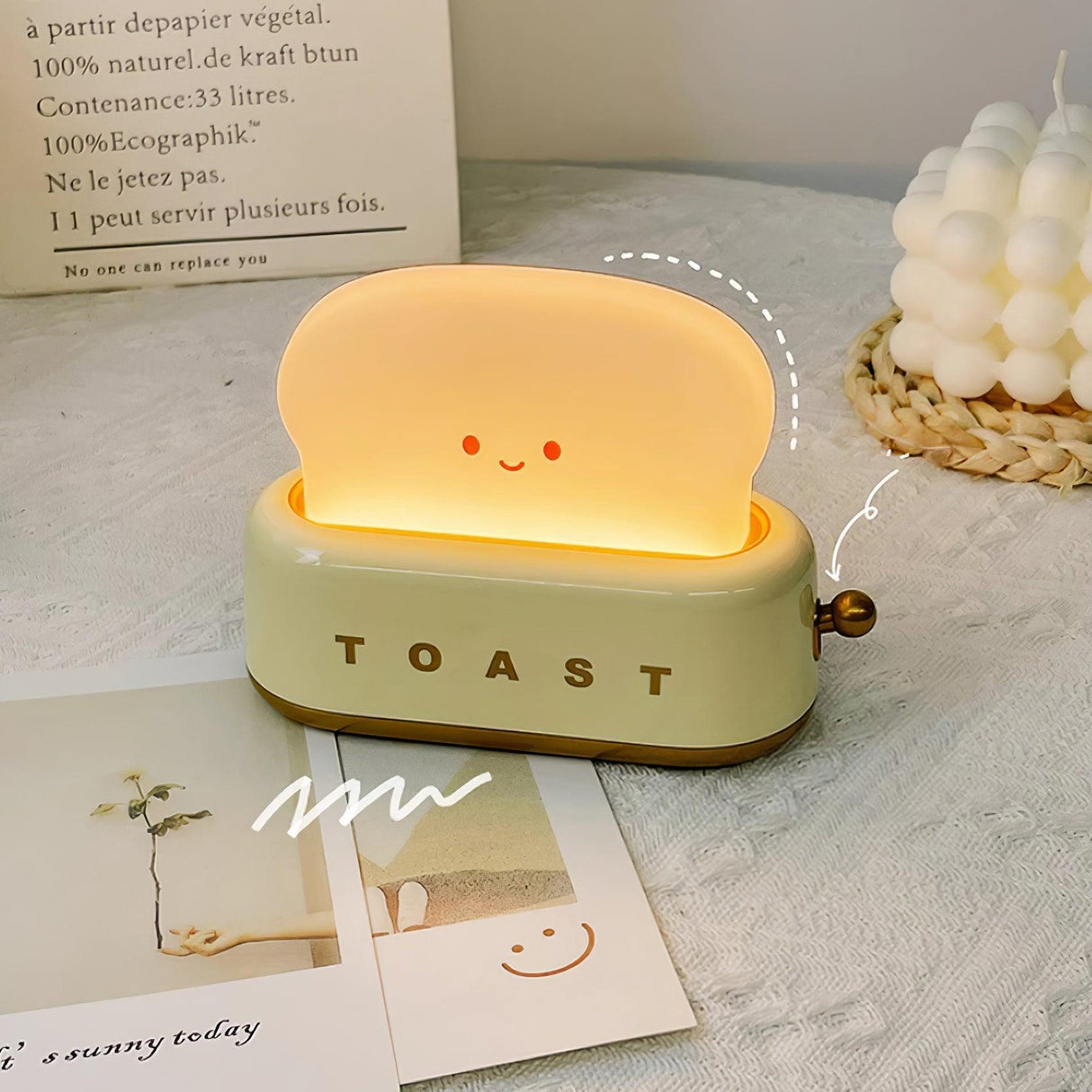 ToastaLux Toaster Design LED Tischlampe | Kabellos | Eingebaute Batterie | Perfekte Deko