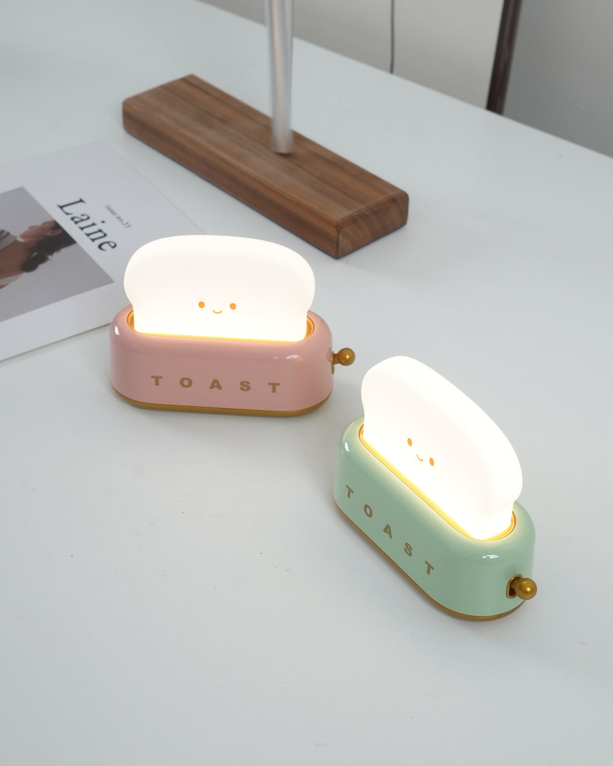 ToastaLux Toaster Design LED Tischlampe | Kabellos | Eingebaute Batterie | Perfekte Deko