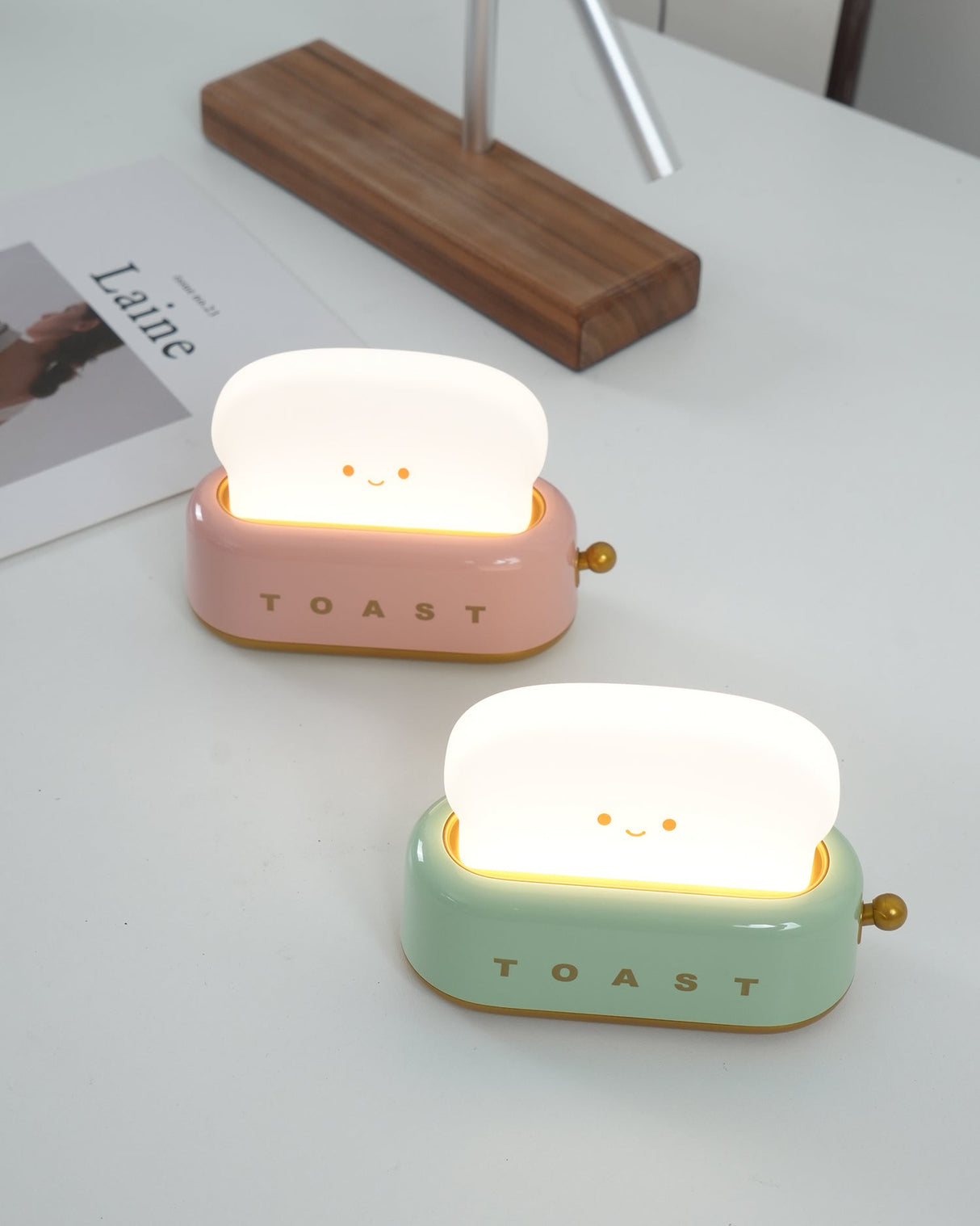 ToastaLux Toaster Design LED Tischlampe | Kabellos | Eingebaute Batterie | Perfekte Deko