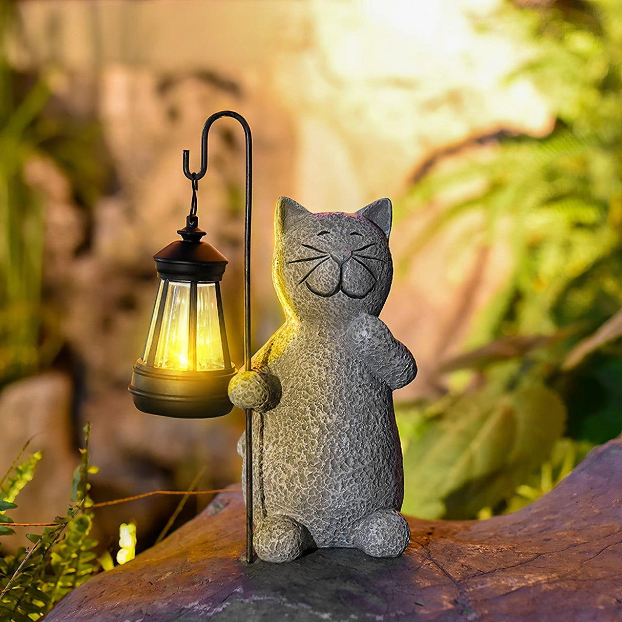 GoldLuxe Leuchtende Katzenfigur | LED-Deko-Licht | Elegante Katzenlampe für Zuhause