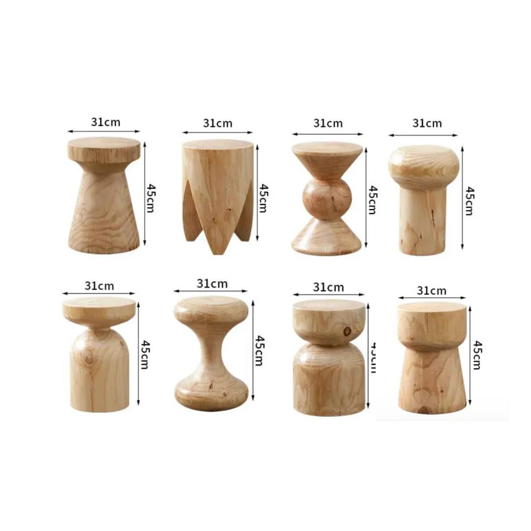 TimberCraft Holz-Hocker | Rustikales Design | Nachhaltiges Massivholz | Vielseitiger Sitz & Dekoration