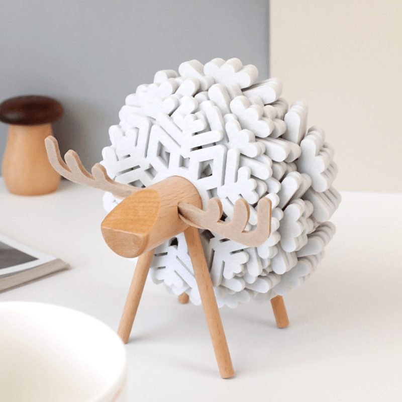 MooseMats 12-teiliges Untersetzer-Set | Hochwertige Filzuntersetzer | Stilvoll & Schützend | In Weiß, Blau & Schwarz