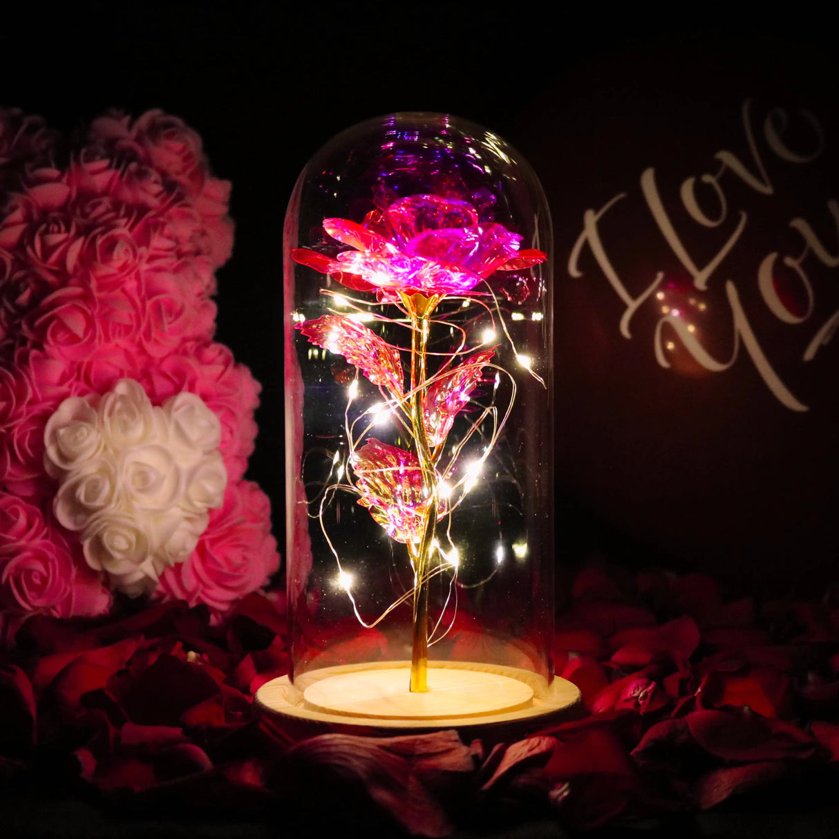 StarBloom Ewige Rose Lampe | LED-Galaxie-Licht | Romantische Dekoration | Perfektes Geschenk