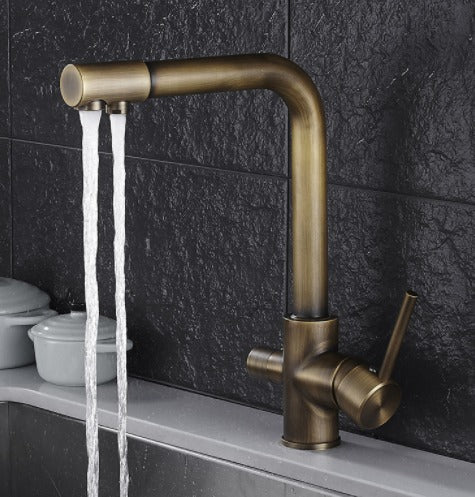 HydroLux Gefiltertes Wasser Doppelgriff Küchenarmatur | Hochdruck | Edelstahl | Nachhaltig