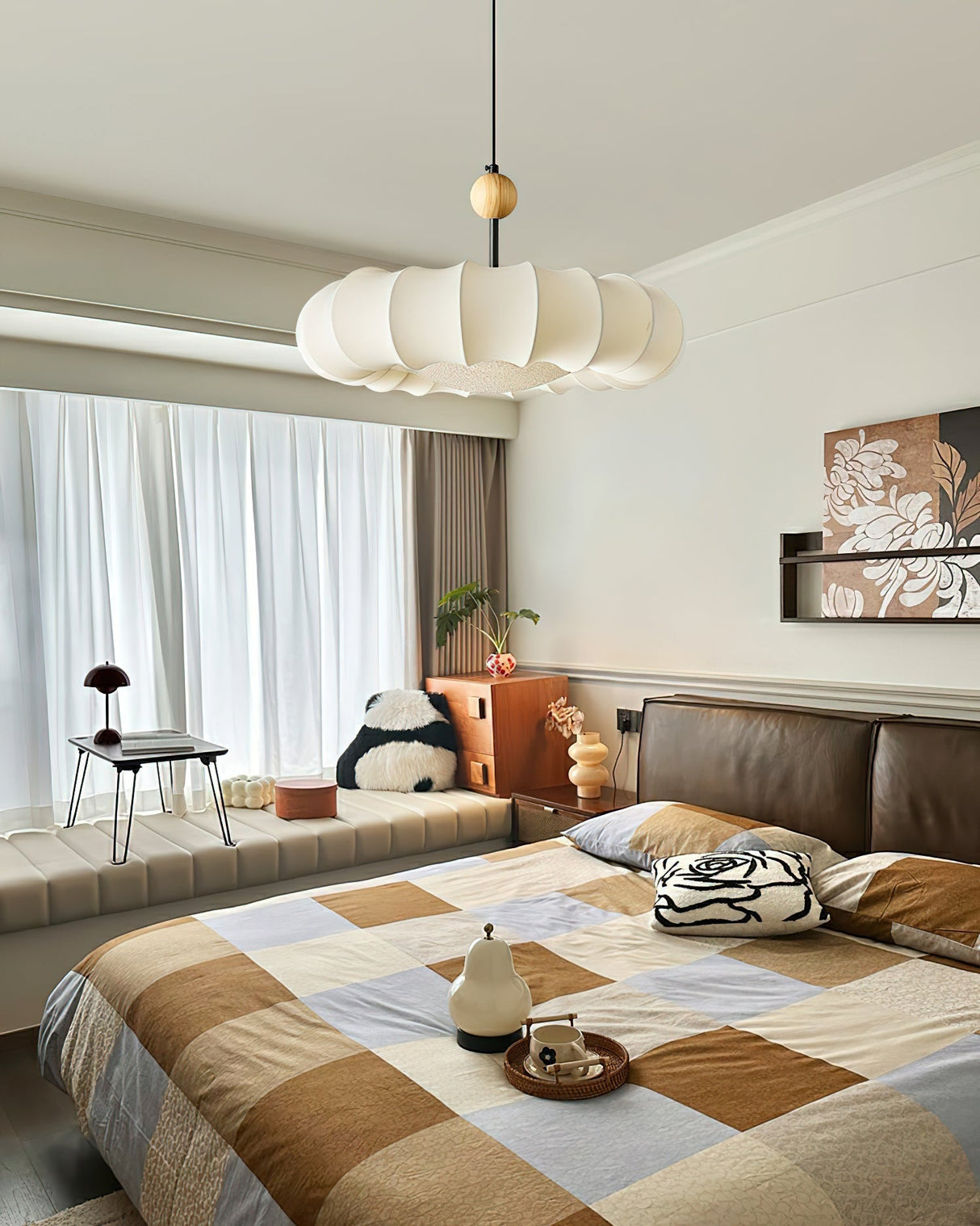 EtherealGlow Winnie Veil Pendelleuchte | Modernes Design | Stimmungsvolle Beleuchtung | Perfekt für Wohnzimmer