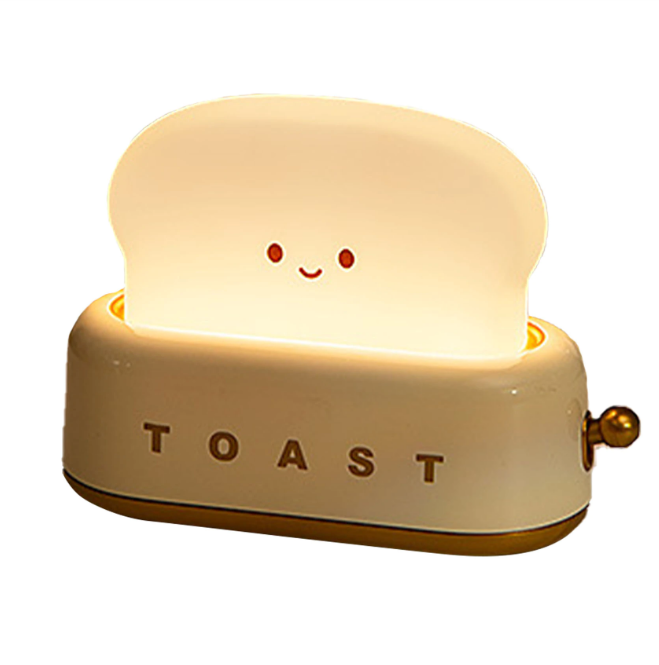 GlowToast LED Nachtlicht | Dimmbare Toastbrot Lampe | Kabelloses Stimmungslicht | Perfekt für Kinderzimmer & Schlafzimmer