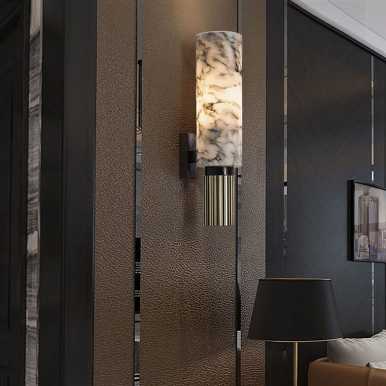 Lumineux Marmor Wandlampe | Elegante Wandleuchte | Stimmungslicht | Dekorative Wandbeleuchtung für Wohnzimmer und Flur