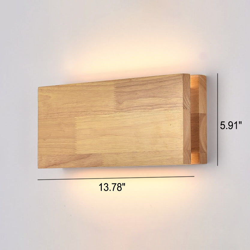 WabiLight Japanische Wabi-Sabi Holz-LED Wandlampe | Rechteckig oder Quadratisch | Warmes Ambiente
