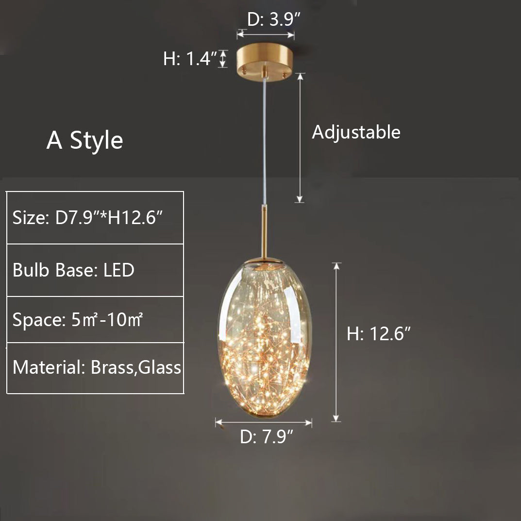 StarLuxe Moderne Graue Glas-Sternenhimmel Pendelleuchte | Dimmbar | Elegante Beleuchtung für Wohn- und Esszimmer