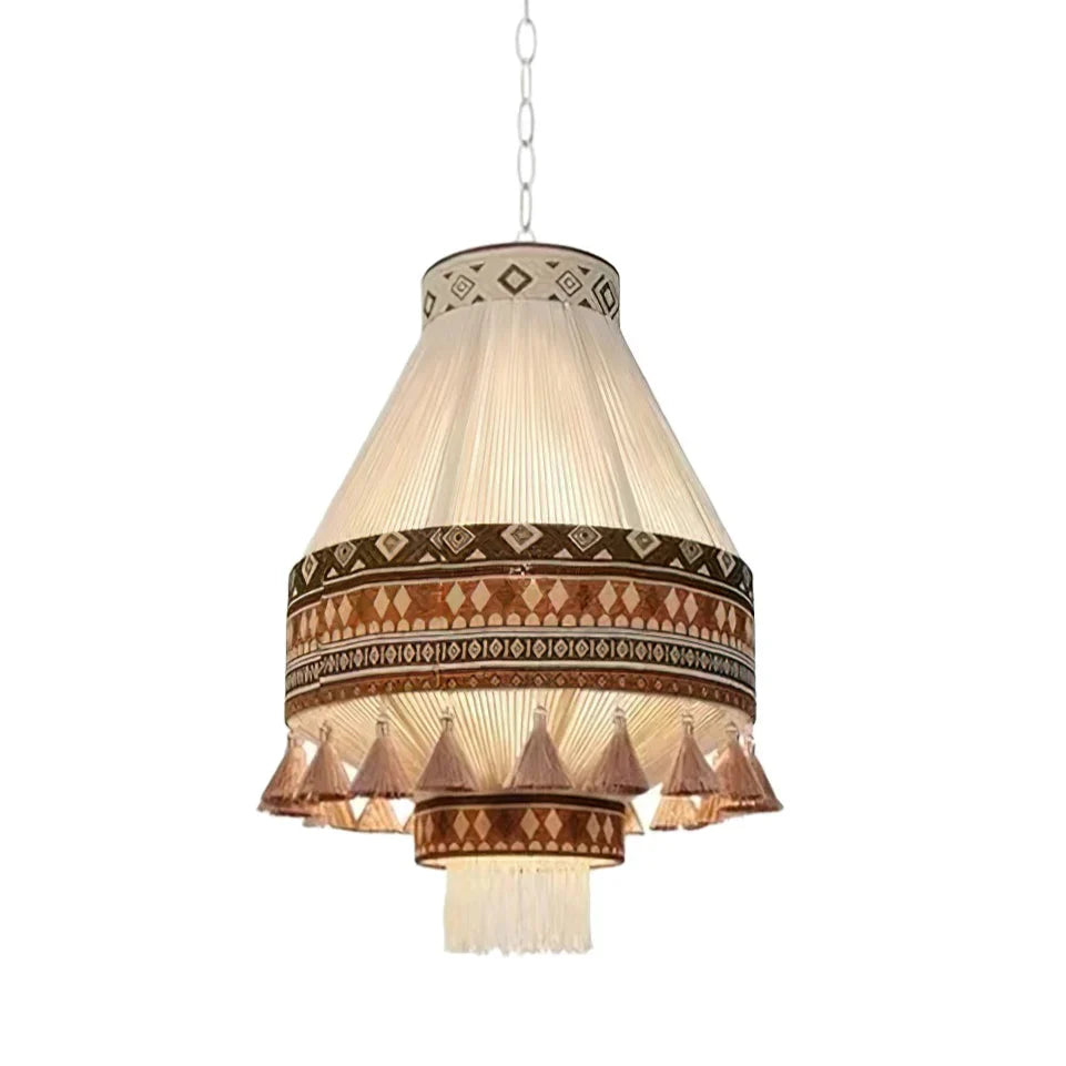 FringeLuxe Bohemian Pendelleuchte | Handgefertigte Quastenlampe | Warmes Ambiente | Stilvolle Beleuchtung