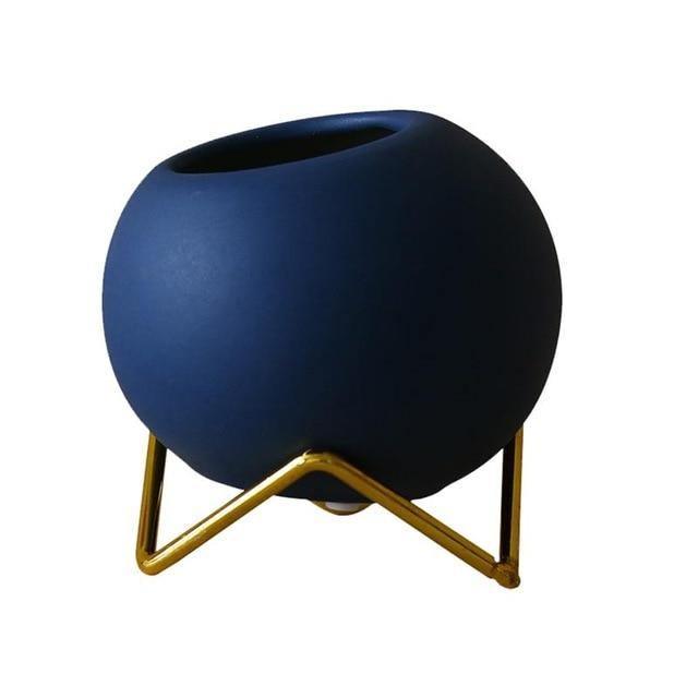 ColorBloom Keramik Pflanzentopf mit Ständer | Bunte Blumentöpfe | Moderne Pflanzgefäße für Zuhause & Büro