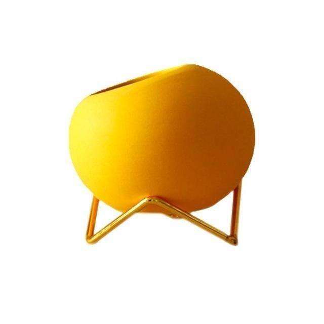 ColorBloom Keramik Pflanzentopf mit Ständer | Bunte Blumentöpfe | Moderne Pflanzgefäße für Zuhause & Büro