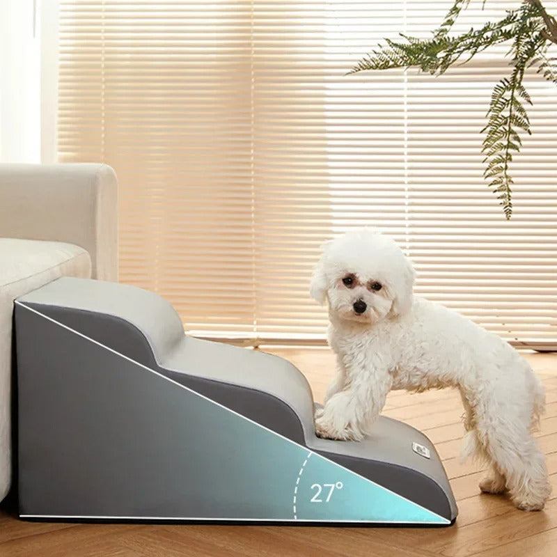 PawEase Haustier-Treppe für Betten | Höhenverstellbar | Stabil | Komfortabler Zugang | Für Hunde und Katzen