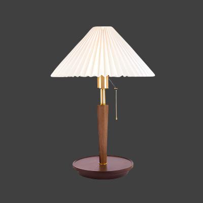 GrainGlow Vintage Tischlampe aus Plissiertem Holz | Stilvolle Beleuchtung | Perfekt für Zuhause