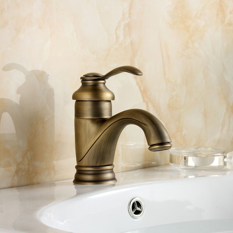 RoyalFlow Antiker Messing Wasserhahn | Badezimmerarmaturen Kran | Elegantes Design für Waschbecken