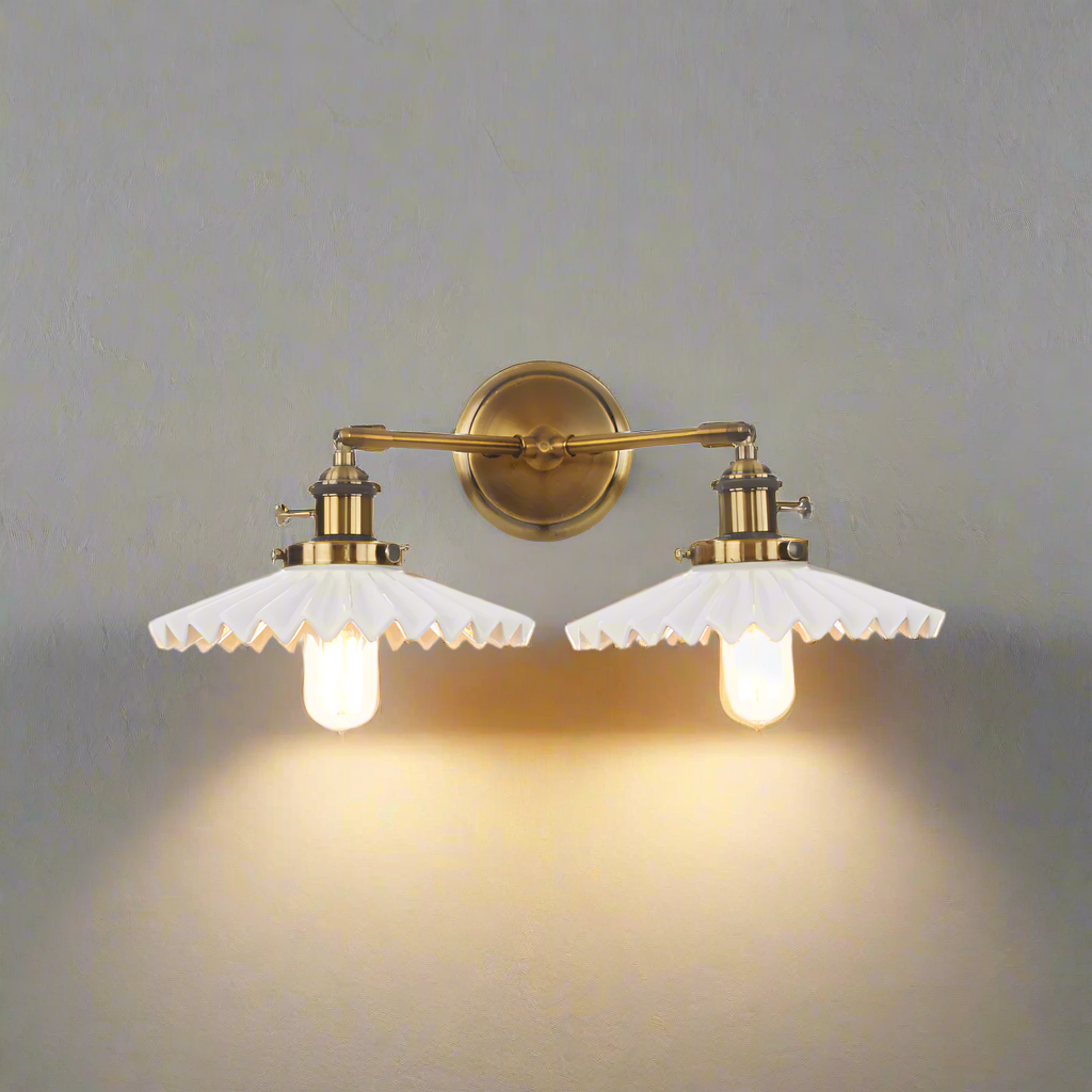 CeramaLuxe Antike Doppelkopf-Lampe aus Keramik | Vintage Design | Zeitlose Beleuchtung