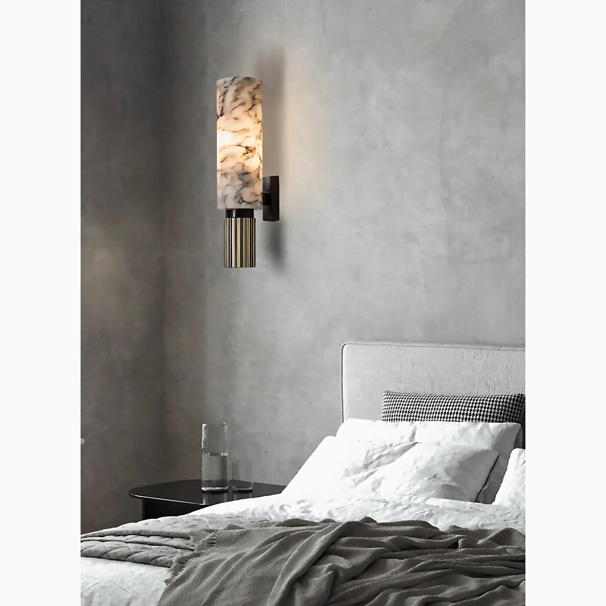 Lumineux Marmor Wandlampe | Elegante Wandleuchte | Stimmungslicht | Dekorative Wandbeleuchtung für Wohnzimmer und Flur