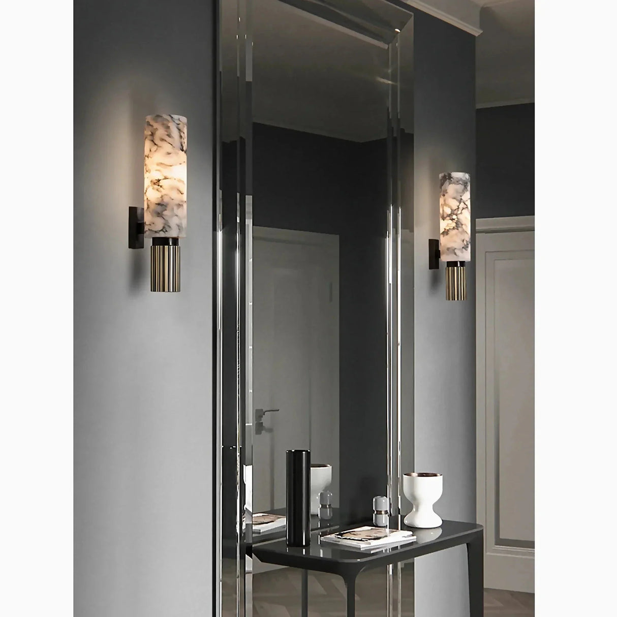 Lumineux Marmor Wandlampe | Elegante Wandleuchte | Stimmungslicht | Dekorative Wandbeleuchtung für Wohnzimmer und Flur