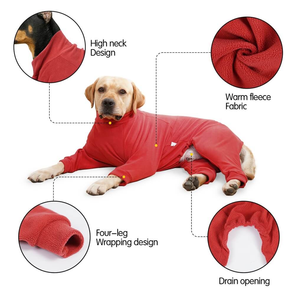 SnugTail Fleece Hundepyjamas | Kuschelige Schlafbekleidung | Für Große Hunde | Komfortabel und Warm