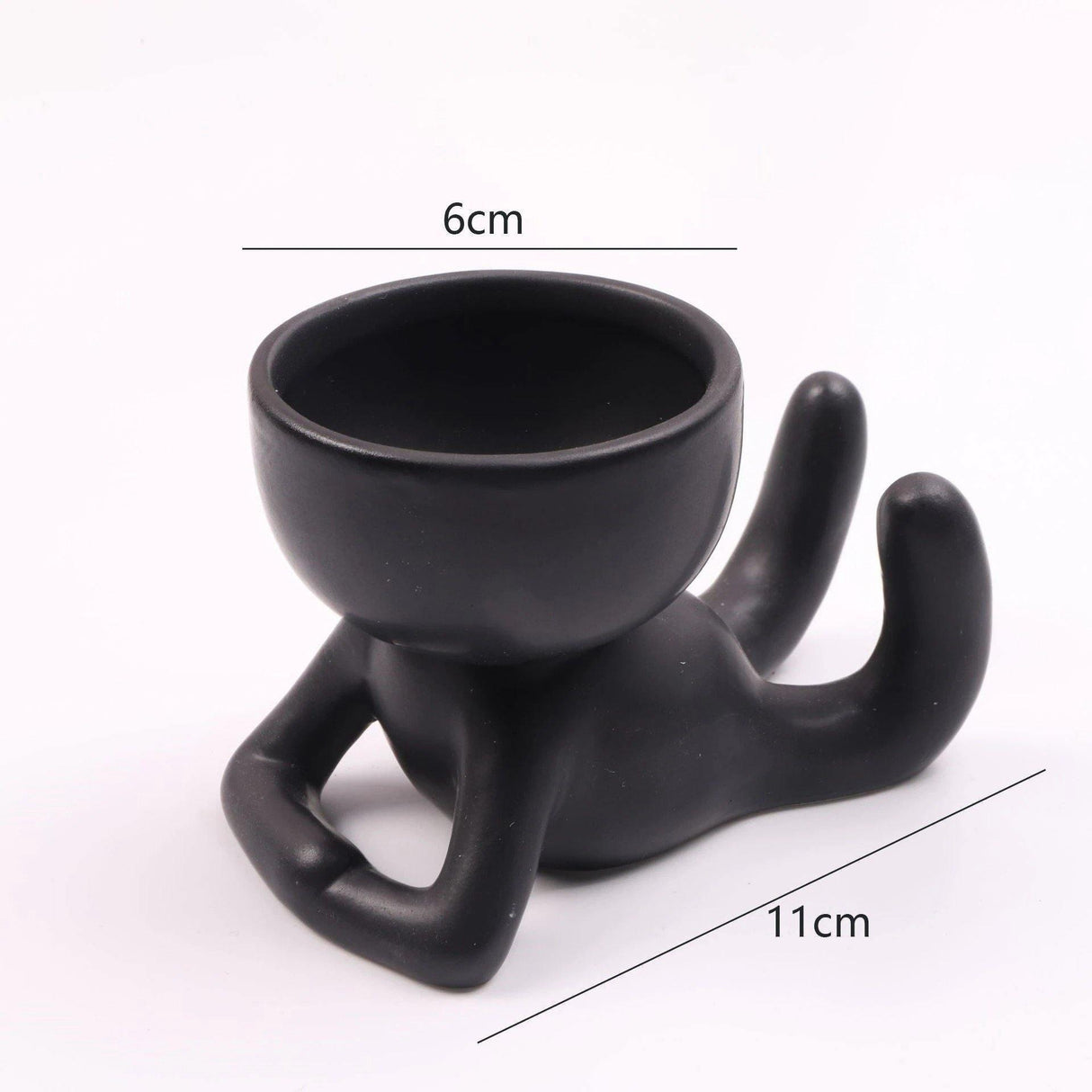 MiniMensch Keramik Sukkulenten Pflanztopf | Verspielte Figur Deko | Handgefertigter Pflanzentopf für Zuhause