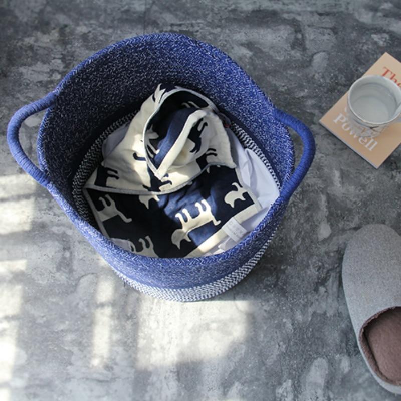 CoastalNest Aufbewahrungskörbe mit Griffen | Blaue Küsten-Dekokörbe | Funktionale & Stilvolle Organisation