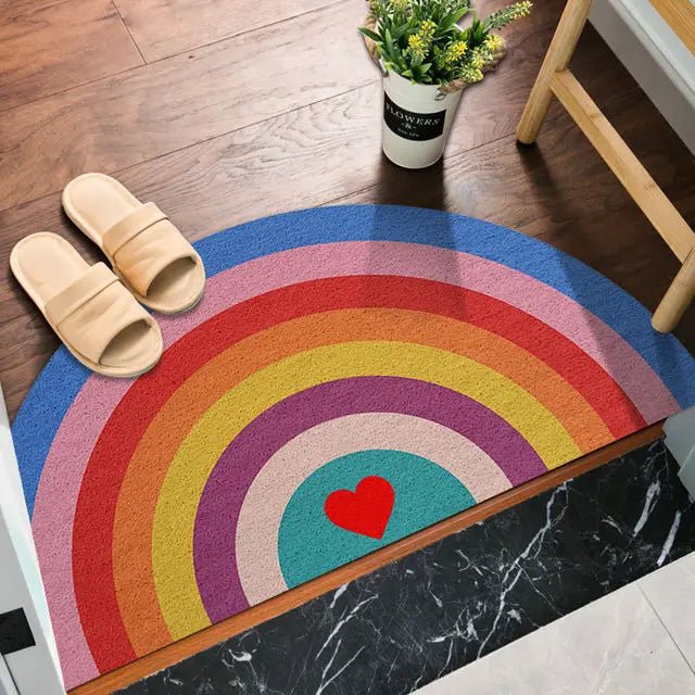 Matopia Regenbogen-Fußmatte | Farbenfrohes Design | Waschbar | Rutschfeste Türmatte