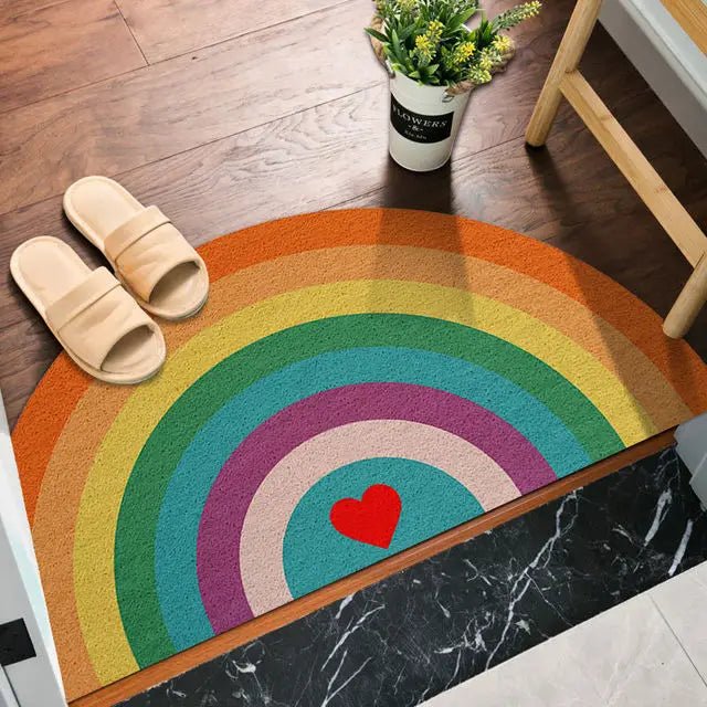 Matopia Regenbogen-Fußmatte | Farbenfrohes Design | Waschbar | Rutschfeste Türmatte