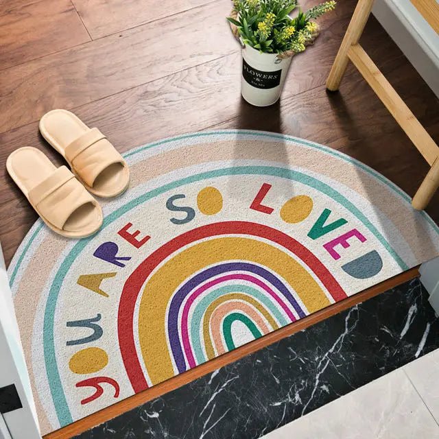 Matopia Regenbogen-Fußmatte | Farbenfrohes Design | Waschbar | Rutschfeste Türmatte