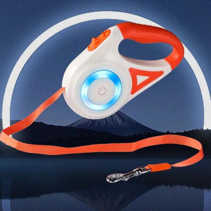 GlowPaw LED Rollleine für Hunde | Beleuchtete, einziehbare Leine | Ergonomisch & Sicher | Für Abendspaziergänge