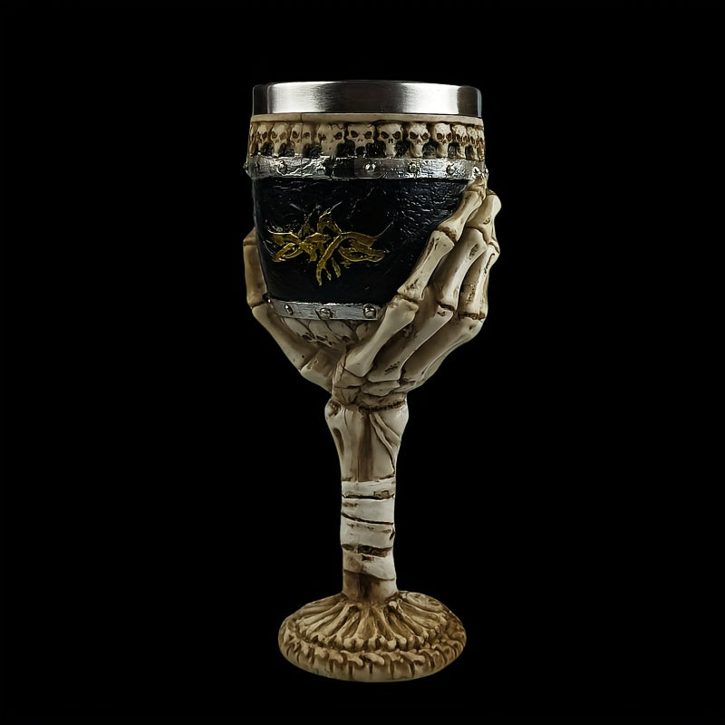 SkullGoblet Gothic Design Weinkelch | Skelett-Handgriff | 200ml Kapazität