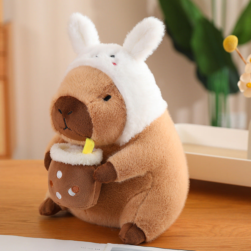 CuddleCapy Kuschelpuppe Plüsch | Capybara & Hase Design | Weiches Kuscheltier in Verschiedenen Stilen & Größen