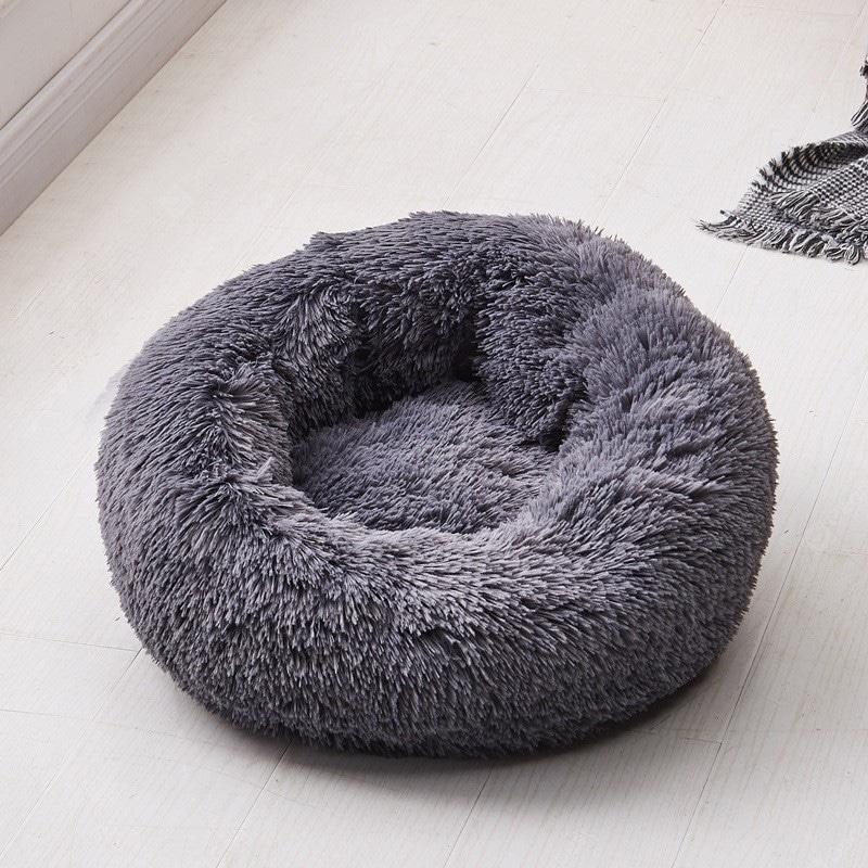 PawNest Beruhigendes Donut-Katzenbett | Rundes Plüsch Nest | Stresslindernd & Gemütlich | Perfekt für Katzen & kleine Hunde