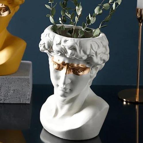 ArtéPlanter Keramik David Kopf Pflanztopf | Klassische Skulptur | Dekorative Vase | Stilvolle Wohnakzente