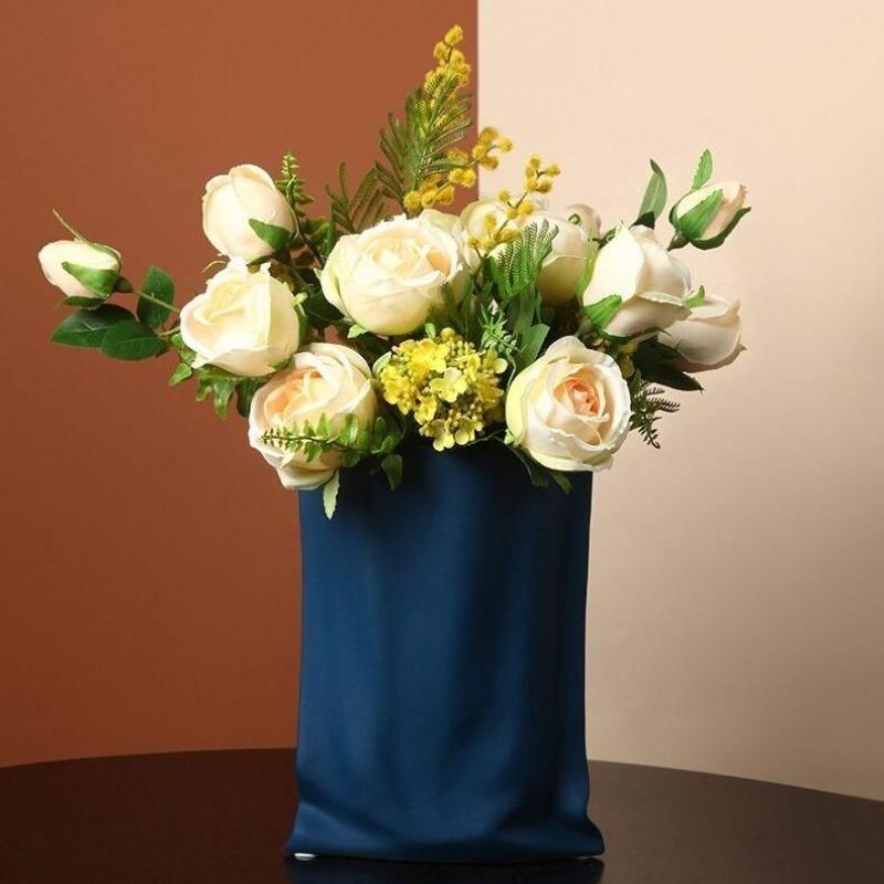 Ceravo Keramik Design Vase | Stilvolle Dekoration | Farbenfrohes Wohnaccessoire | Für Blumen & Trockenarrangements