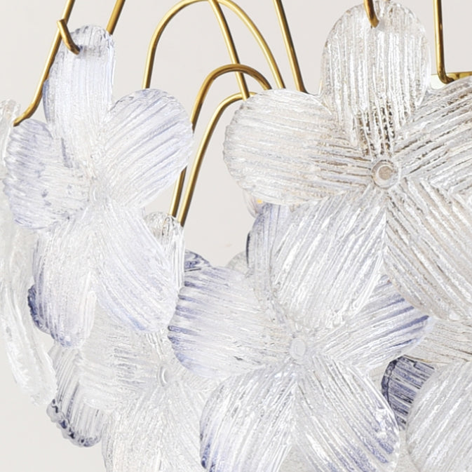 BrightBloom Vintage Buntglas-Kronleuchter | Blumenform | Wohnzimmerlampe | Elegante Beleuchtung