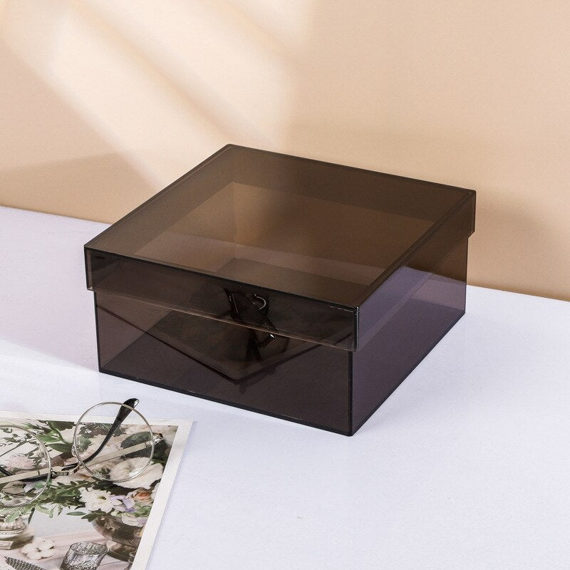 OrganixColor Acryl Aufbewahrungsbox Mit Deckel | Bunte Design Organizer | Platzsparend & Vielseitig