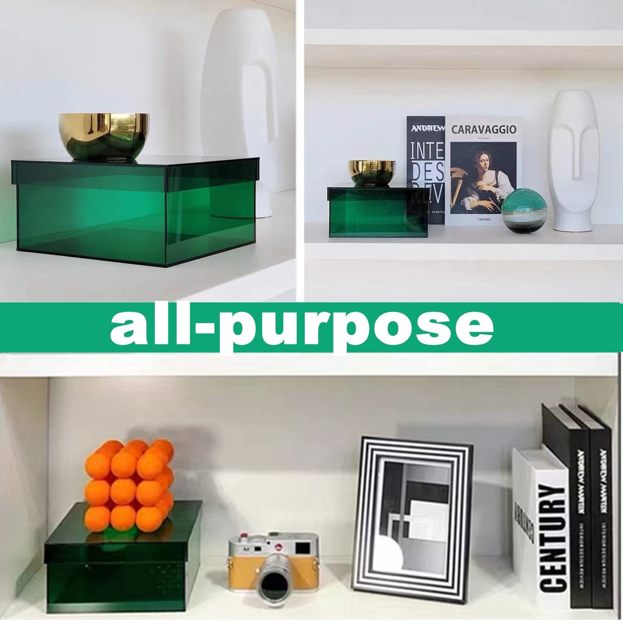 OrganixColor Acryl Aufbewahrungsbox Mit Deckel | Bunte Design Organizer | Platzsparend & Vielseitig