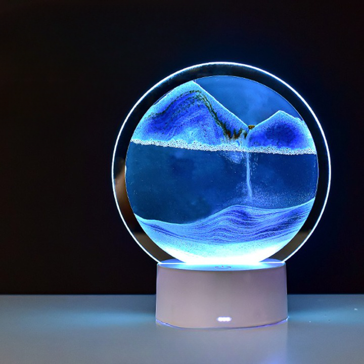 LumenFlow Quicksand 3D USB Tischlampe | Nachtlicht mit Touch-Schalter | 7 Farben