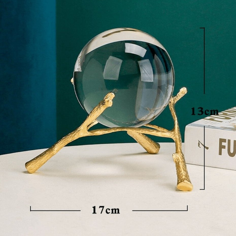 CrystalGlobe Eleganter Kristall-Glasball | Dekorationsobjekt mit filigranen Mustern