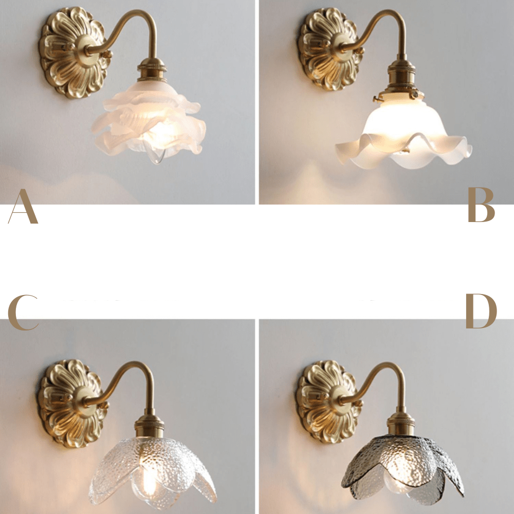 AuroraBow Wandleuchte mit gebogenem Schwanenhals | Glas & Messing | Vintage Stil | Perfekte Wohnraumbeleuchtung